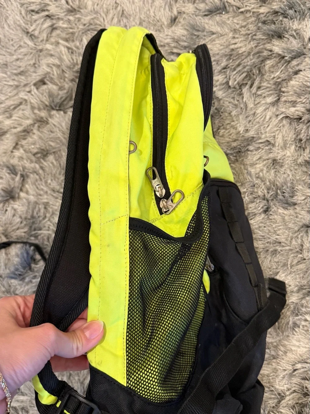 Nike Neon Yellow and Black Sports Backpack